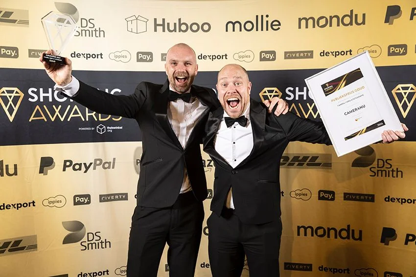Michiel Maas bij de Shopping Awards uitreiking